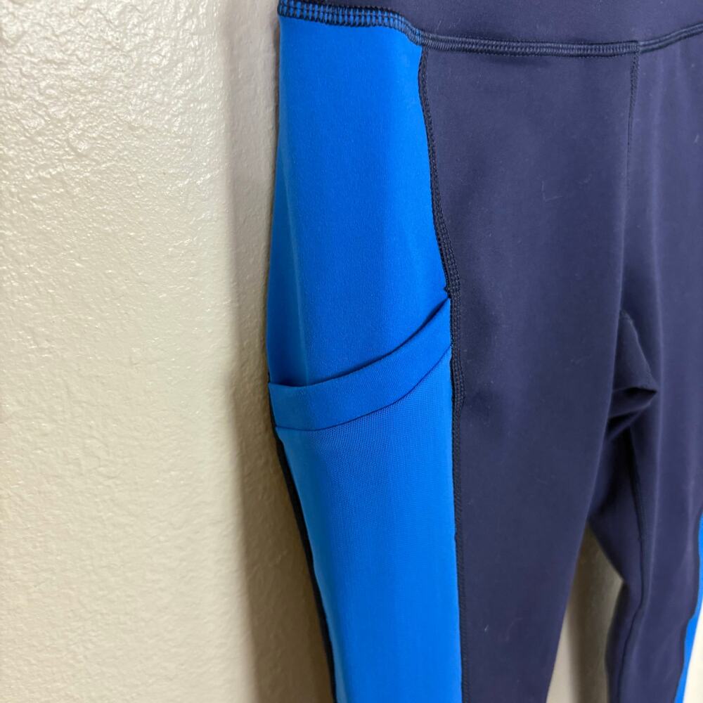 Fabletics Blue On-The-Go High Waisted Pocket Color Block Legging NWT - Picture 6 of 7